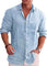 Linen Long Sleeve Collared Shirt for Men