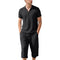 Linen Polo Shirt and Cropped Linen Shorts Set for Men