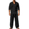 Linen Straight Leg Set with Stand Collar for Men