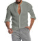 Linen Henley Shirt with Long Sleeves for Men