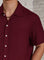 Textured Short Sleeve Cuban Collar Shirt for Men