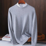 Crew Neck Ribbed Knit Sweater for Men