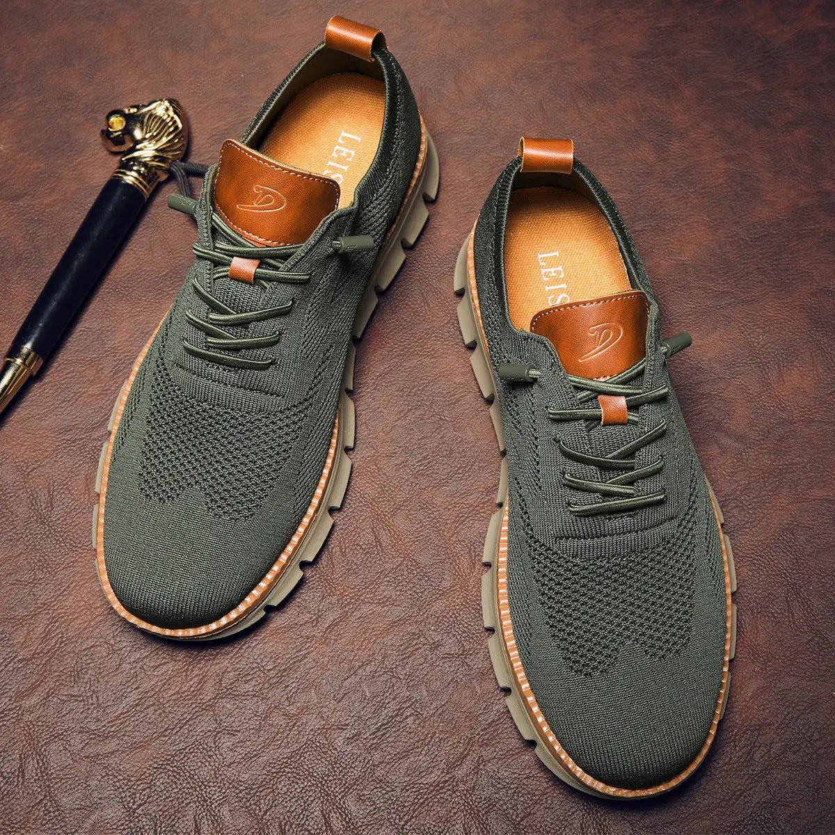 Knit Lace-Up Sneakers for Men
