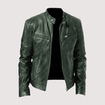 Zip-Up Leather Jacket for Men