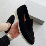 Suede Loafers with White Sole for Men