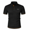 Ribbed Knit Polo Shirt with Contrast Trim for Men