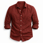 Linen Long Sleeve Collared Shirt for Men