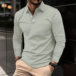 Long Sleeve Collared Polo Shirt for Men