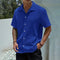Textured Short Sleeve Cuban Collar Shirt for Men