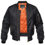 Quilted Bomber Jacket with Stand Collar for Men