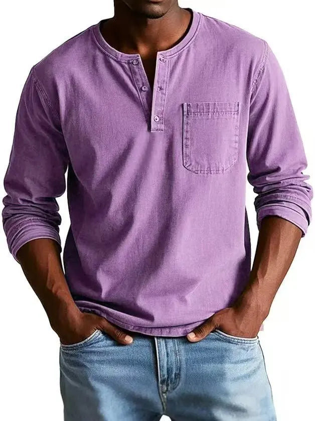 Henley Long Sleeve Shirt for Men