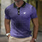 Checked Grid Pattern Polo Shirt for Men