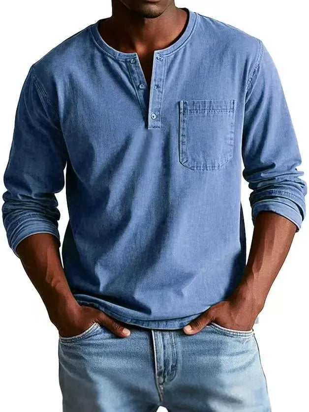 Henley Long Sleeve Shirt for Men