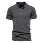 Cotton Half-Button Polo Shirt for Men