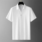 Short Sleeve Polo Shirt and Straight Leg Trousers Set for Men