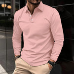 Long Sleeve Collared Polo Shirt for Men