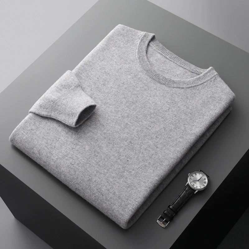 Crew Neck Cashmere Jumper for Men