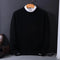 Crew Neck Ribbed Knit Jumper for Men