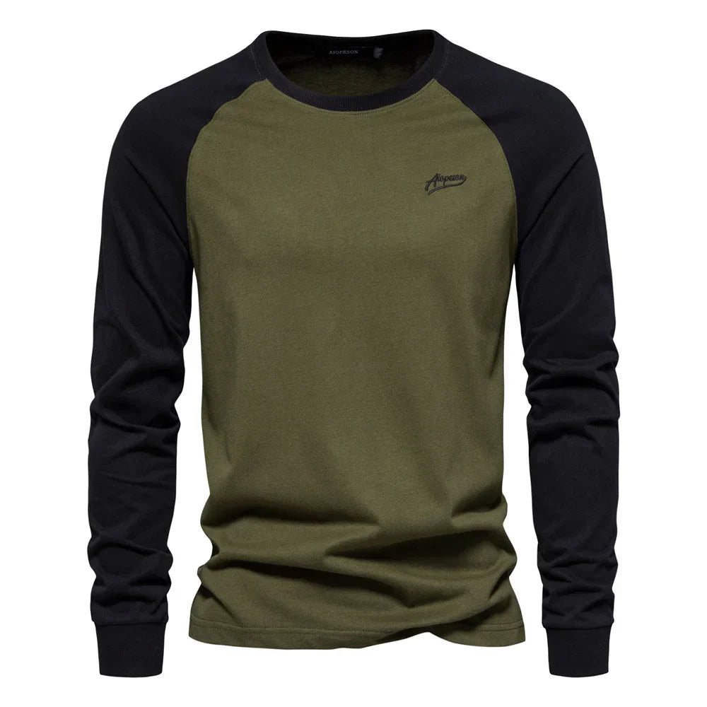 Raglan Long Sleeve Crew Neck Sweatshirt for Men