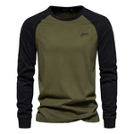 Raglan Long Sleeve Crew Neck Sweatshirt for Men