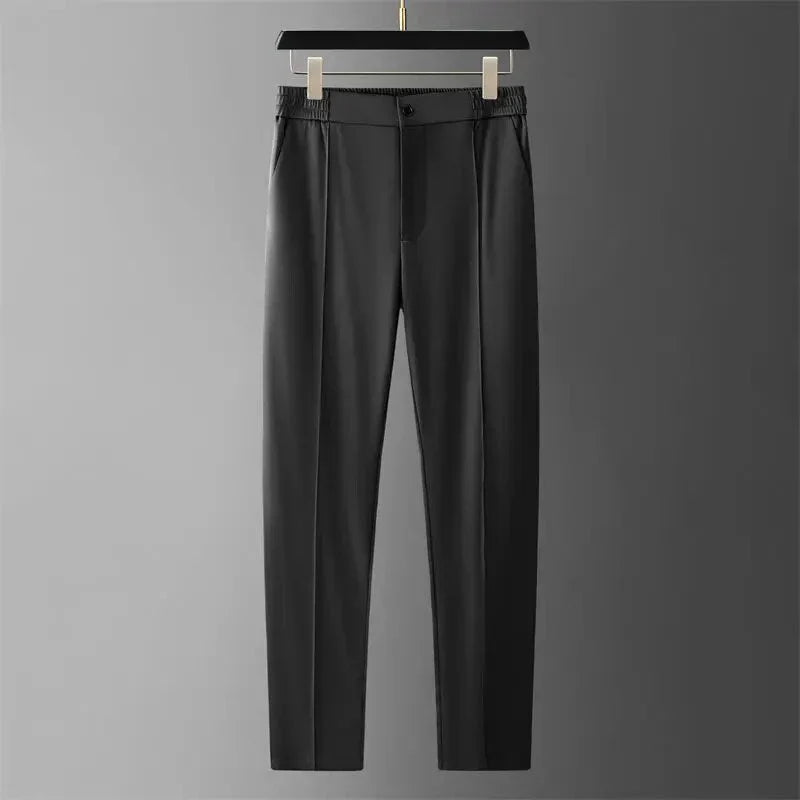 Short Sleeve Polo Shirt and Straight Leg Trousers Set for Men