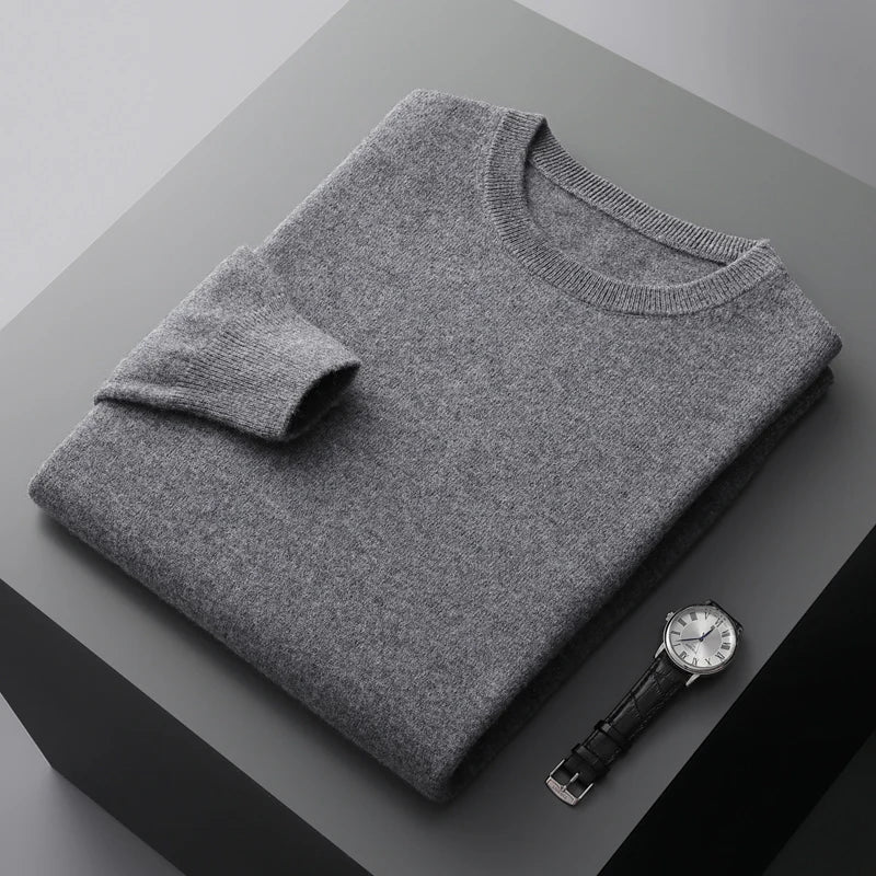 Crew Neck Cashmere Jumper for Men