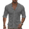 Linen Revere Collar Shirt for Men