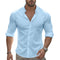 Linen Revere Collar Shirt for Men