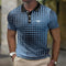 Checked Grid Pattern Polo Shirt for Men