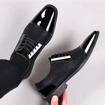 Patent Cap Toe Lace-Up Oxford for Men