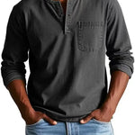 Henley Long Sleeve Shirt for Men