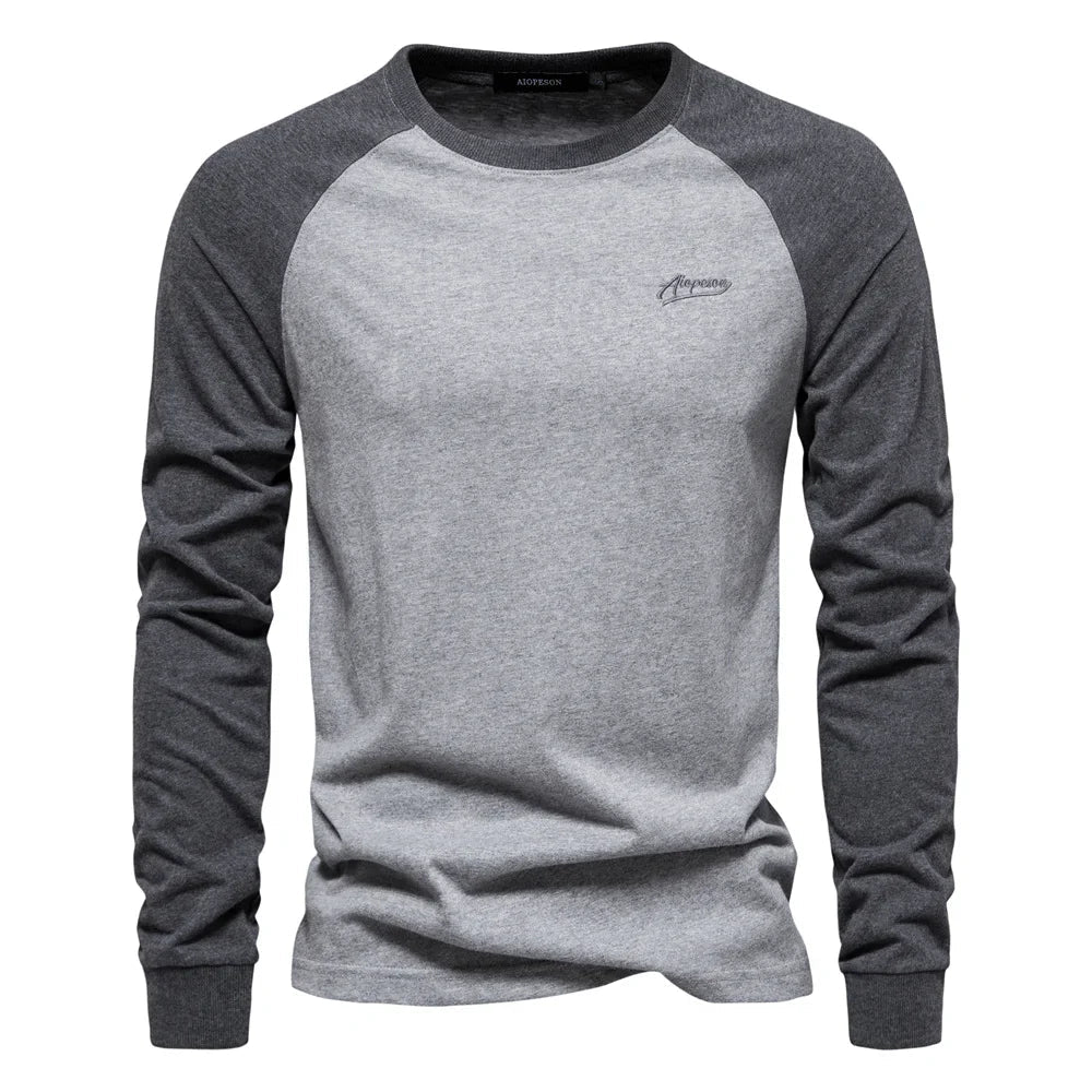 Raglan Long Sleeve Crew Neck Sweatshirt for Men