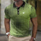 Checked Grid Pattern Polo Shirt for Men