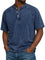 Henley Button-Down Short Sleeve Shirt for Men