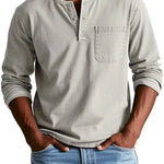 Henley Long Sleeve Shirt for Men