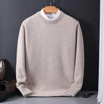 Crew Neck Ribbed Knit Jumper for Men