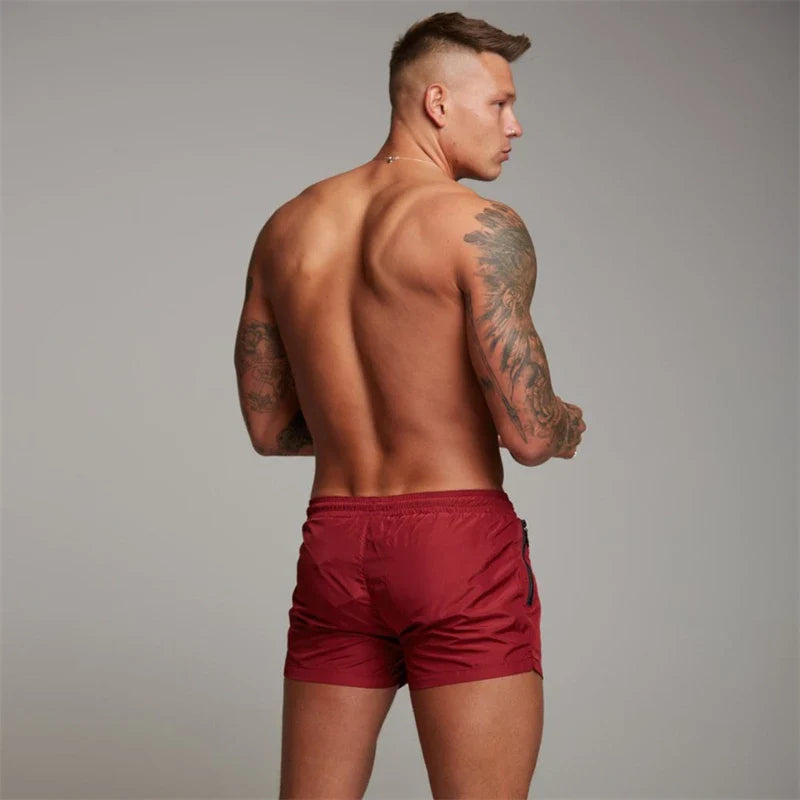 Swim Shorts with Zip Pockets for Men