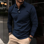 Long Sleeve Collared Polo Shirt for Men