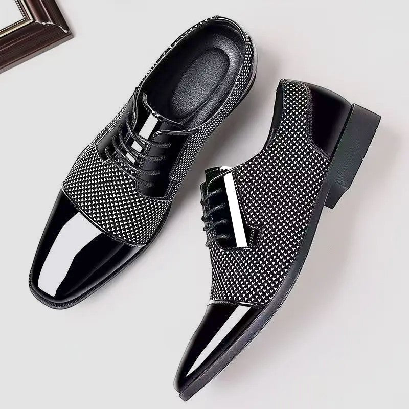 Patent Cap Toe Lace-Up Oxford for Men