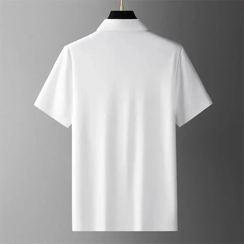 Short Sleeve Polo Shirt and Straight Leg Trousers Set for Men