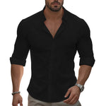 Linen Revere Collar Shirt for Men