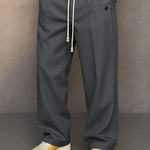 Straight Leg Drawstring Trousers for Men