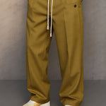 Straight Leg Drawstring Trousers for Men
