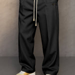 Straight Leg Drawstring Trousers for Men