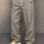 Straight Leg Drawstring Trousers for Men