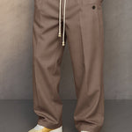 Straight Leg Drawstring Trousers for Men