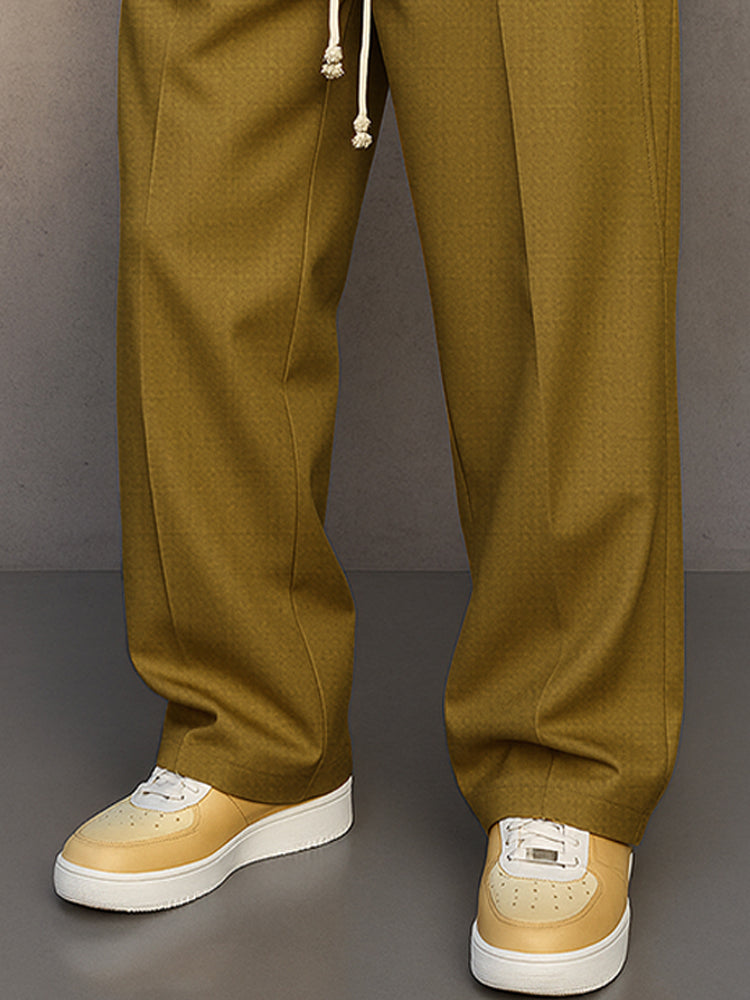 Straight Leg Drawstring Trousers for Men