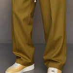 Straight Leg Drawstring Trousers for Men