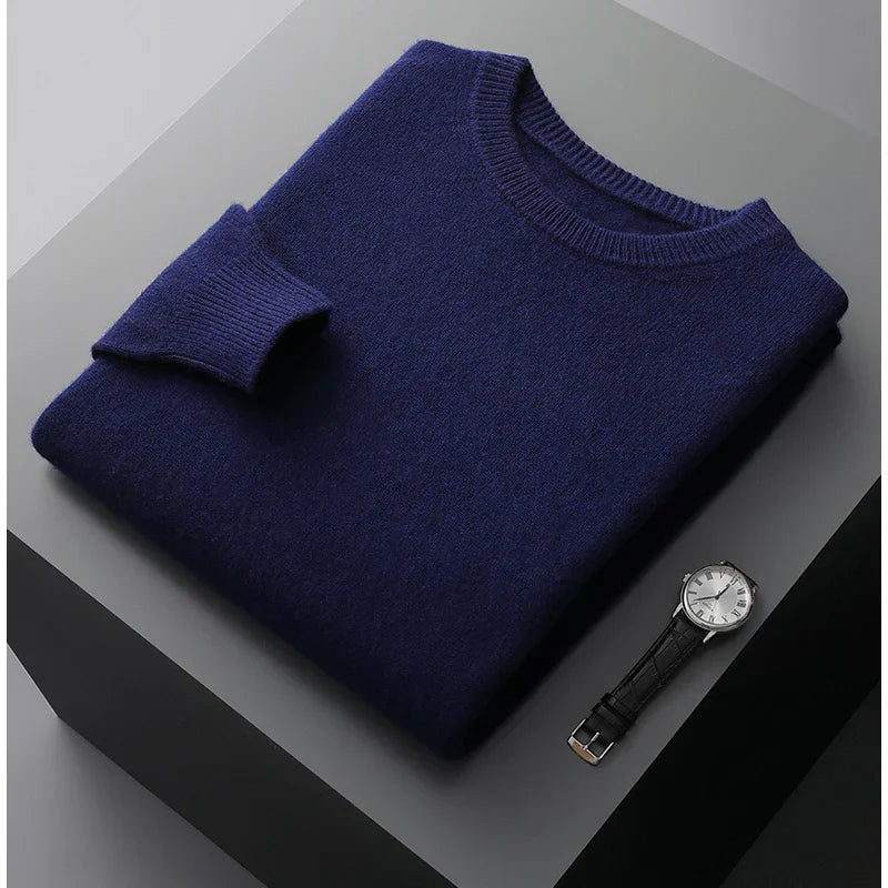 Crew Neck Cashmere Jumper for Men