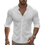 Linen Revere Collar Shirt for Men